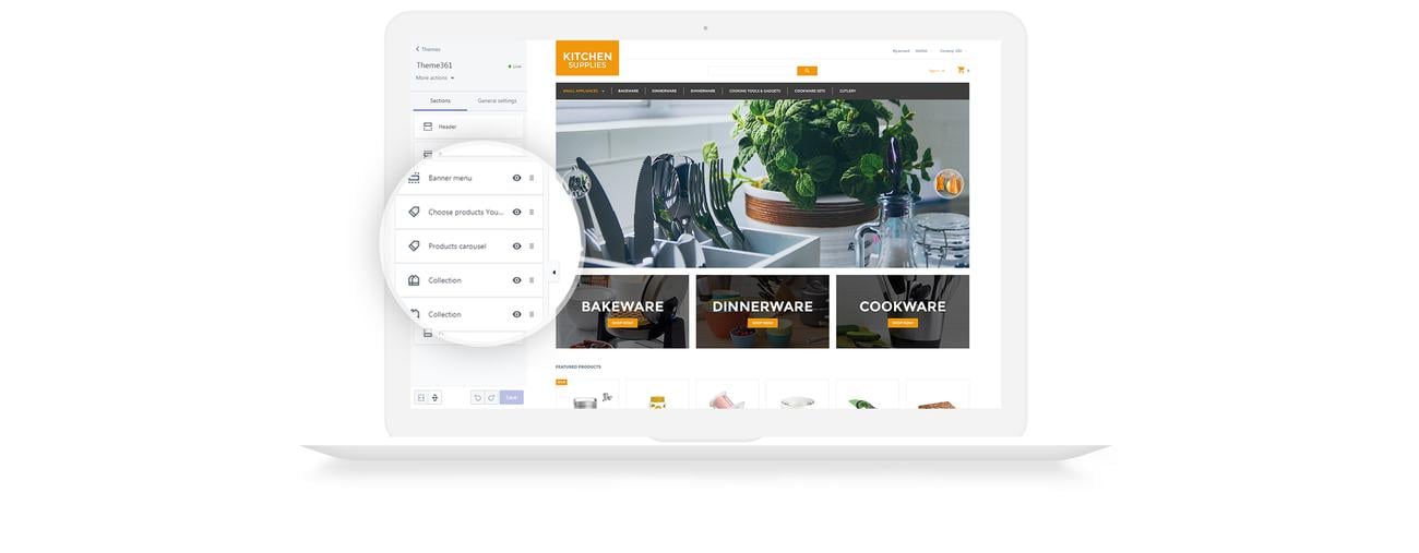 кухонные принадлежности shopify тема