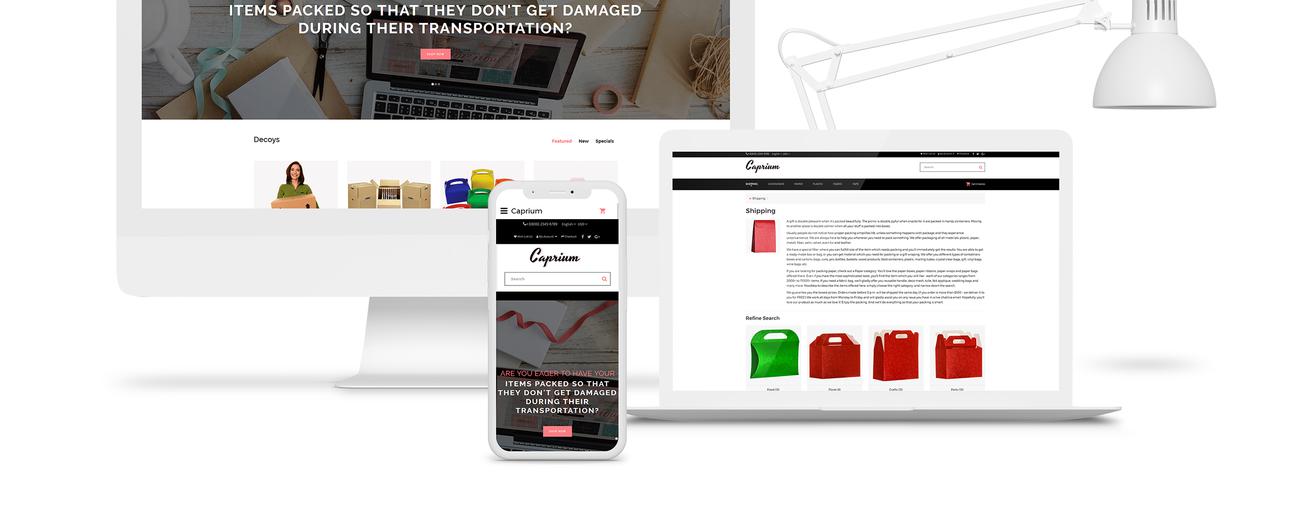 шаблон opencart магазина упаковки