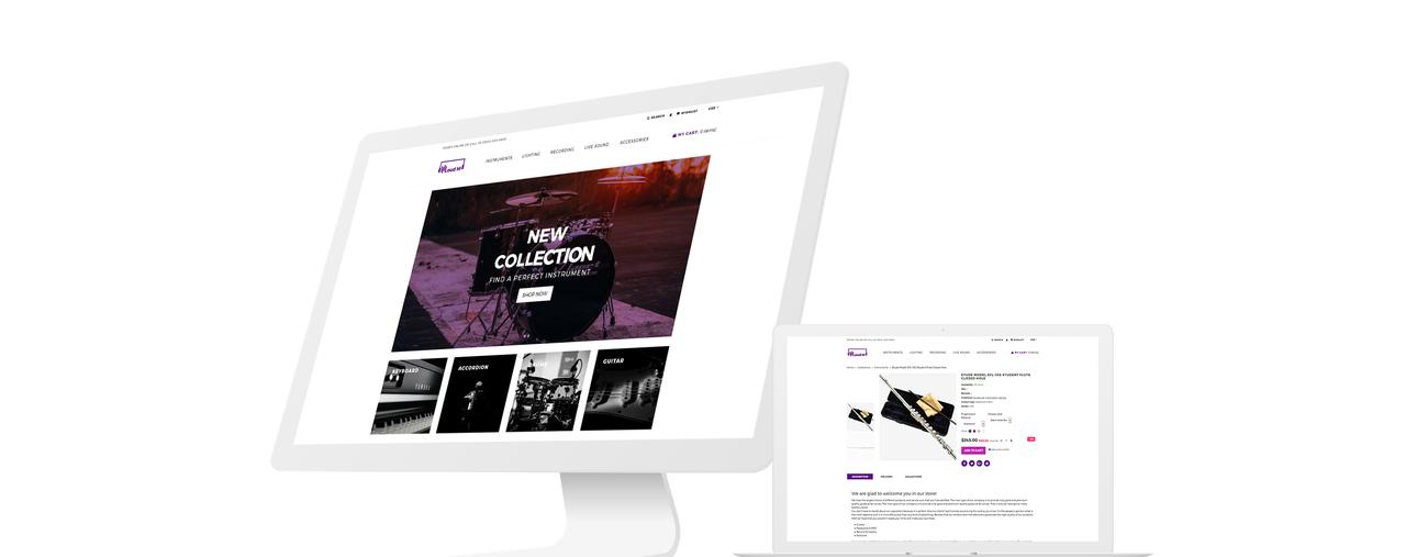 магазин музыкальных инструментов shopify тема