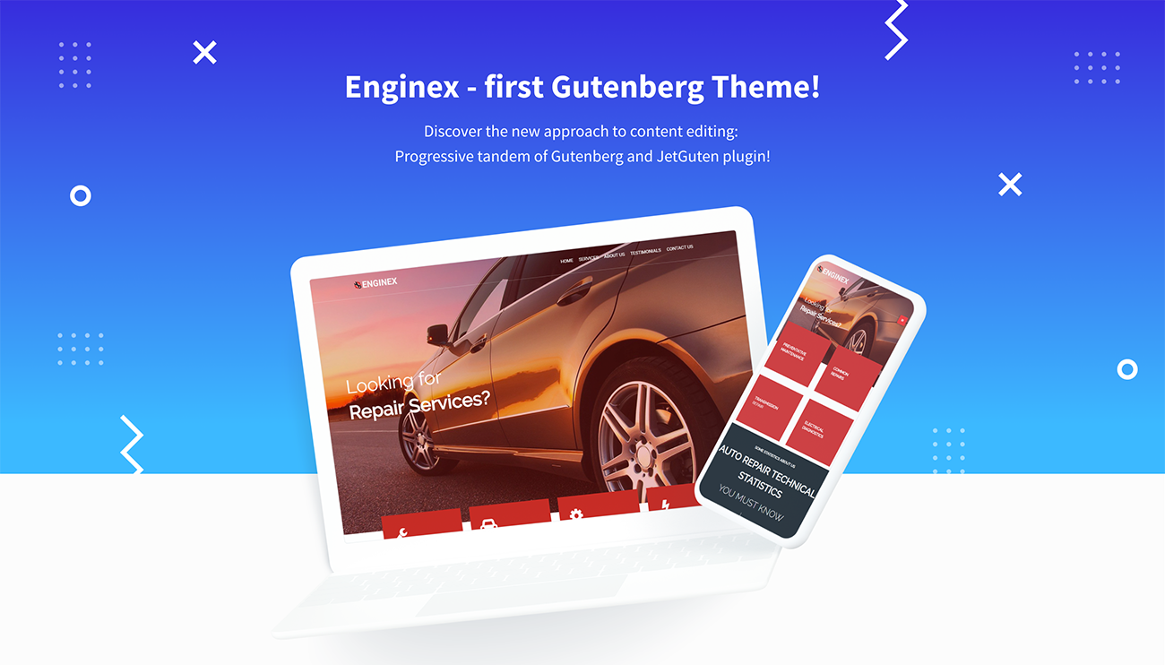 ремонт автомобилей gutenberg wordpress тема