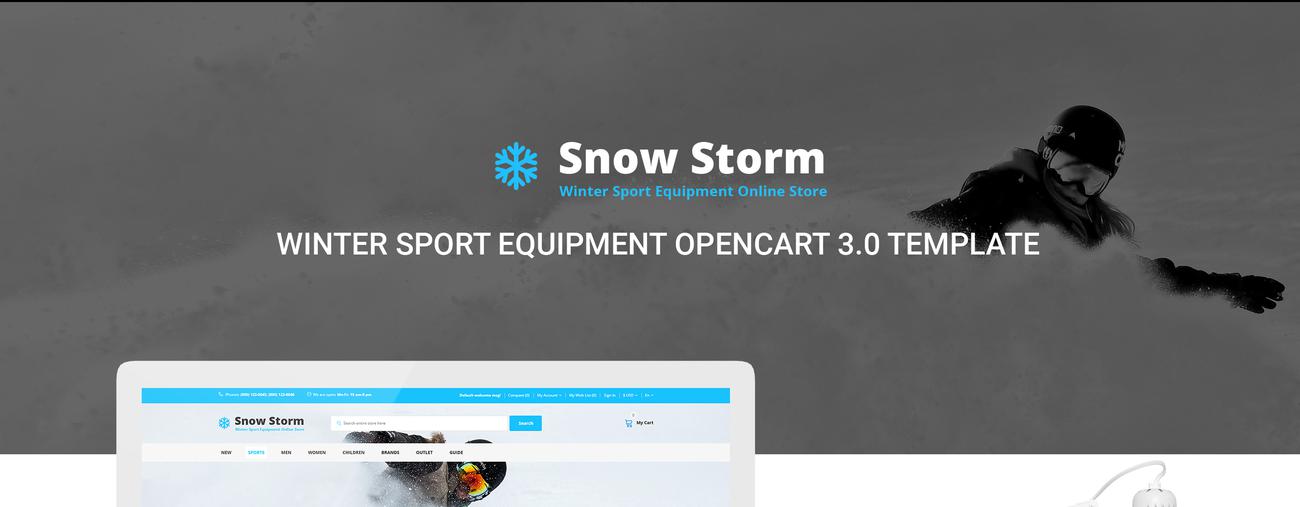 шаблон opencart магазина зимнего спортивного инвентаря