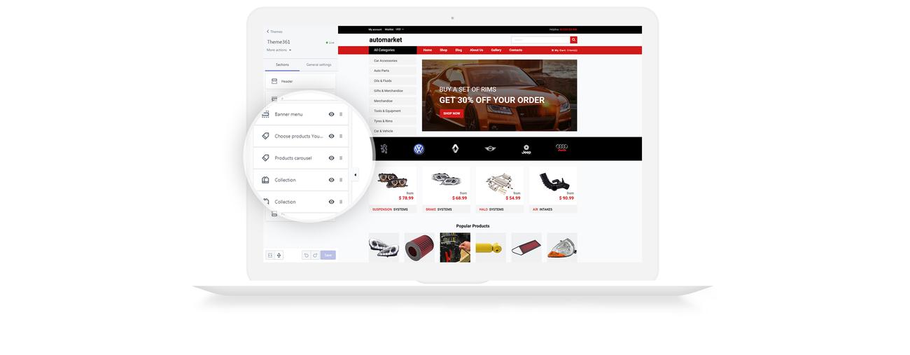 строгие автозапчасти интернет-магазин shopify тема