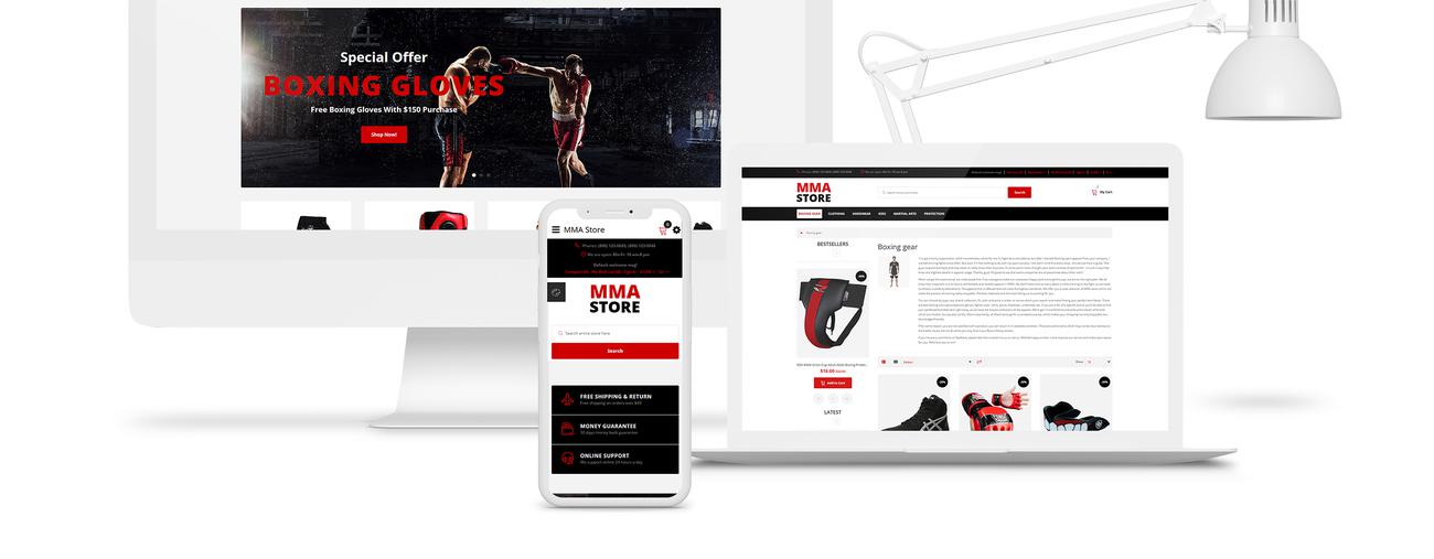 brutal mma sports gear интернет магазин opencart шаблон