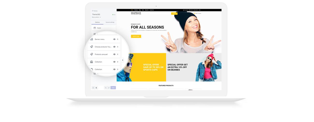 шляпы магазин shopify тема