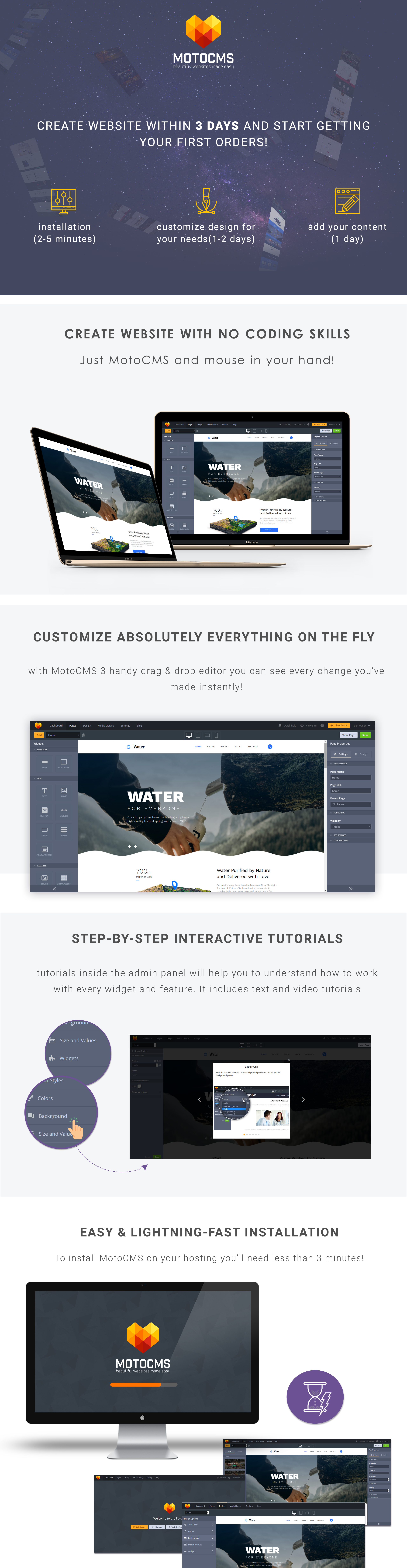 шаблон water moto cms 3