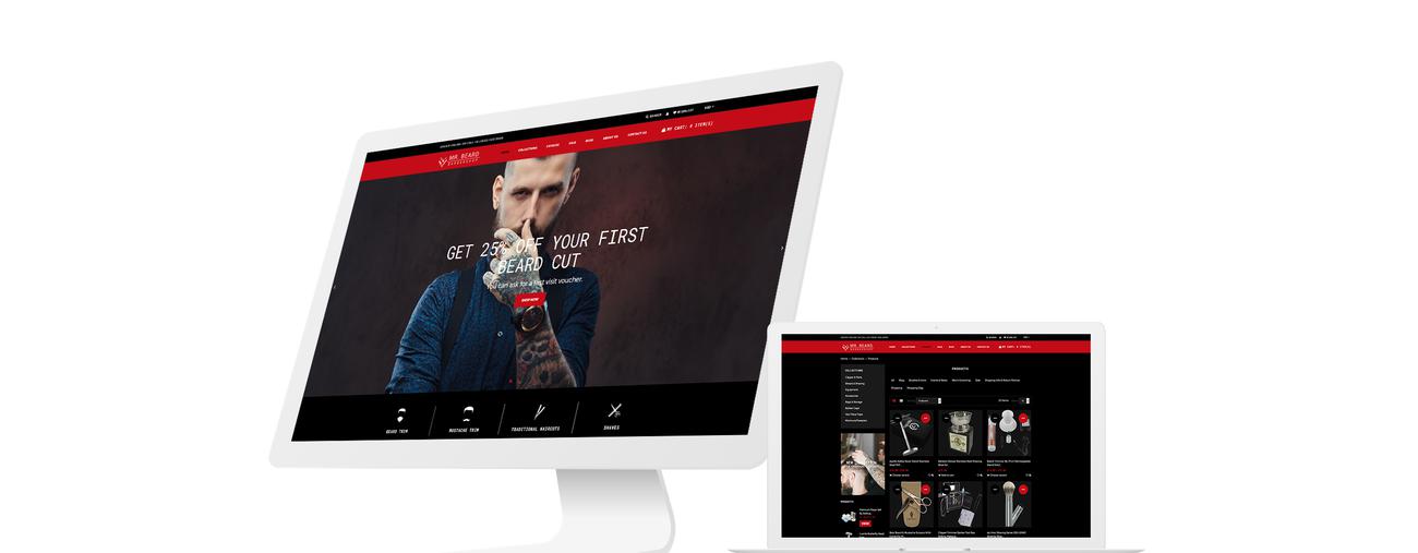 брутальная тема парикмахерской shopify