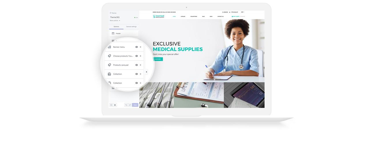 clear medical equipment online store shopify theme
