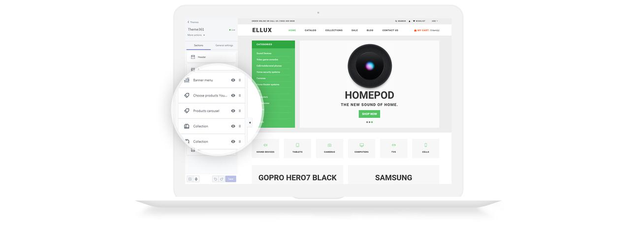магазин электроники shopify тема