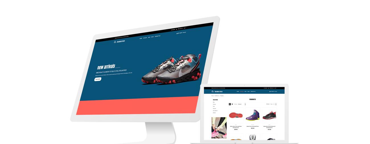 магазин кроссовок shopify тема
