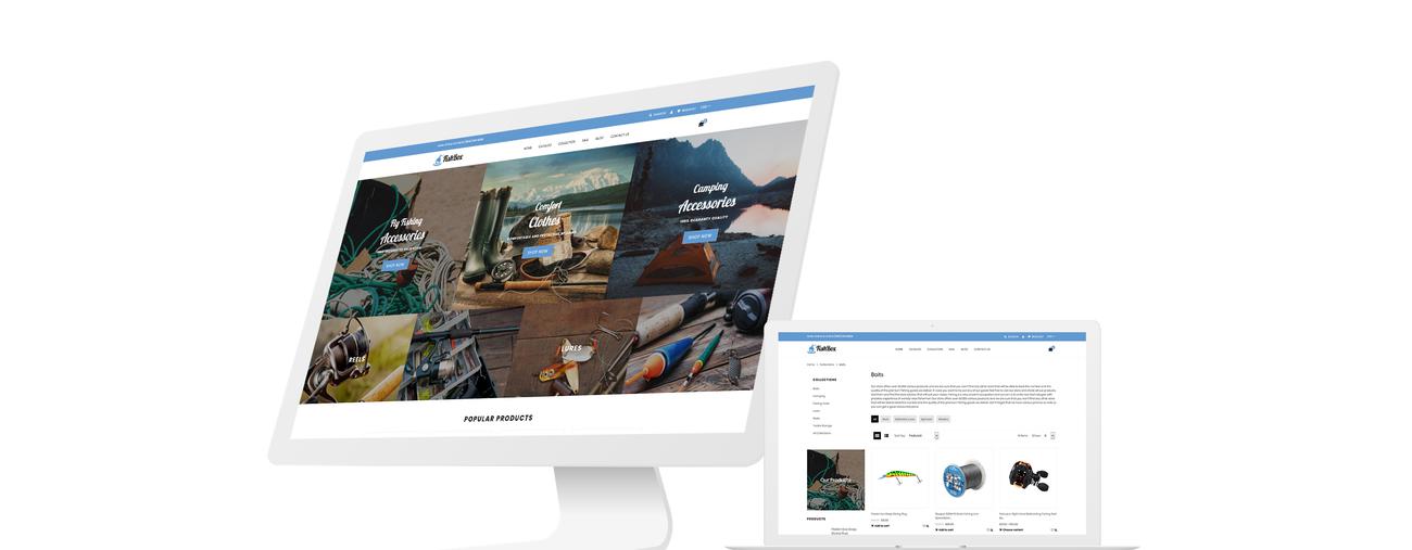 привлекательная тема рыболовного и охотничьего магазина shopify
