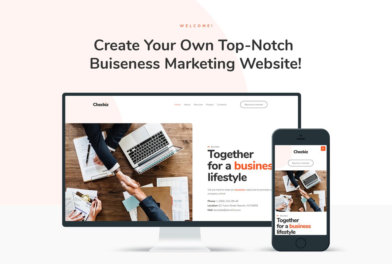 бизнес маркетинг wordpress elementor theme