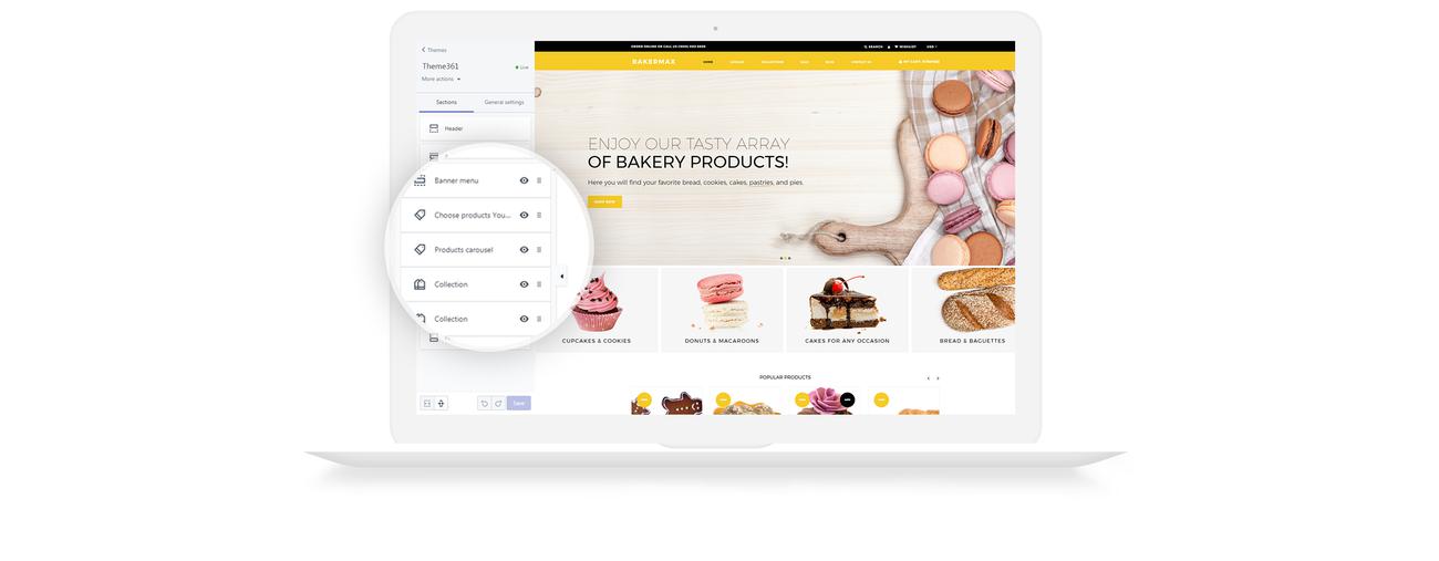 тема пекарни shopify