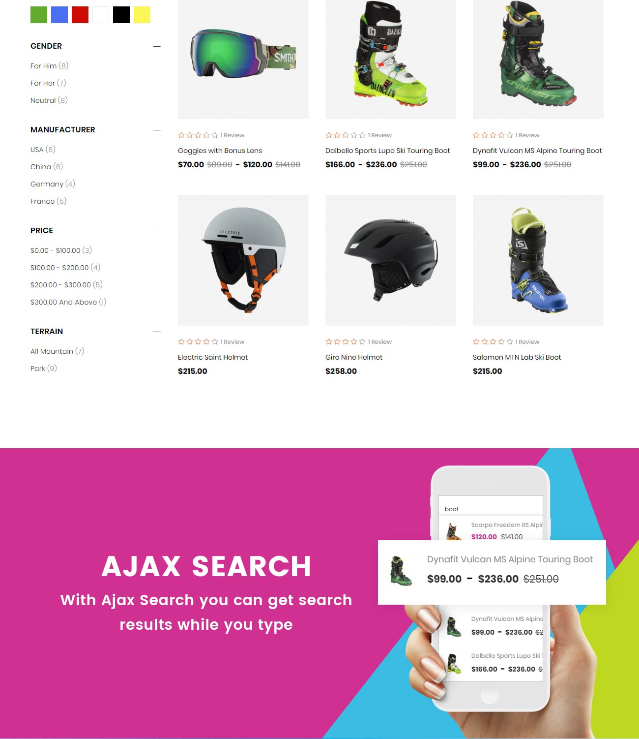 экстремальное спортивное снаряжение magento theme
