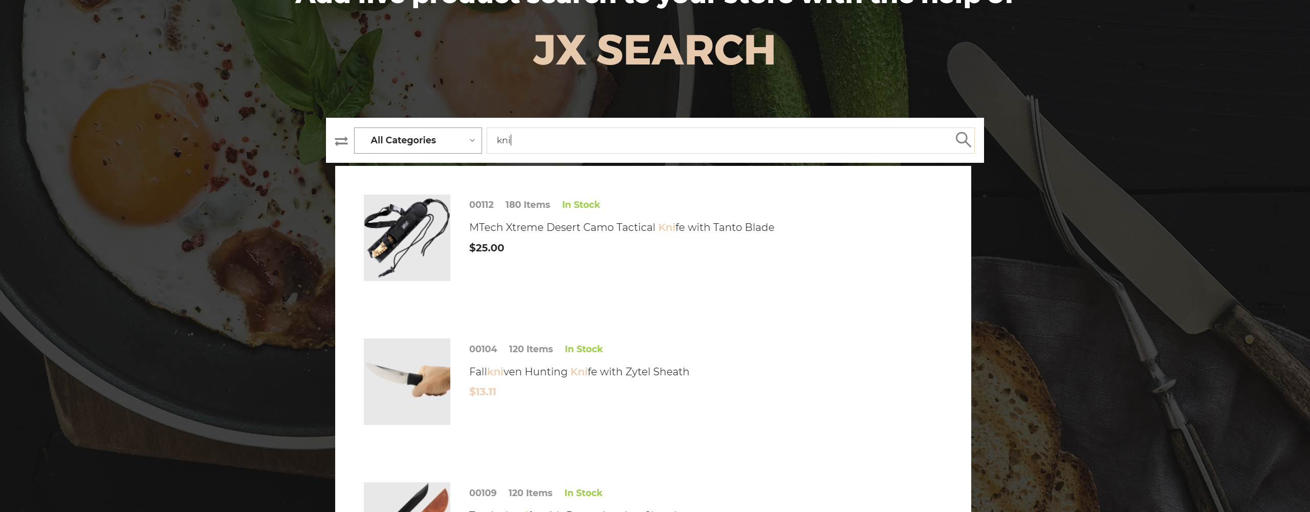 нож магазин prestashop тема