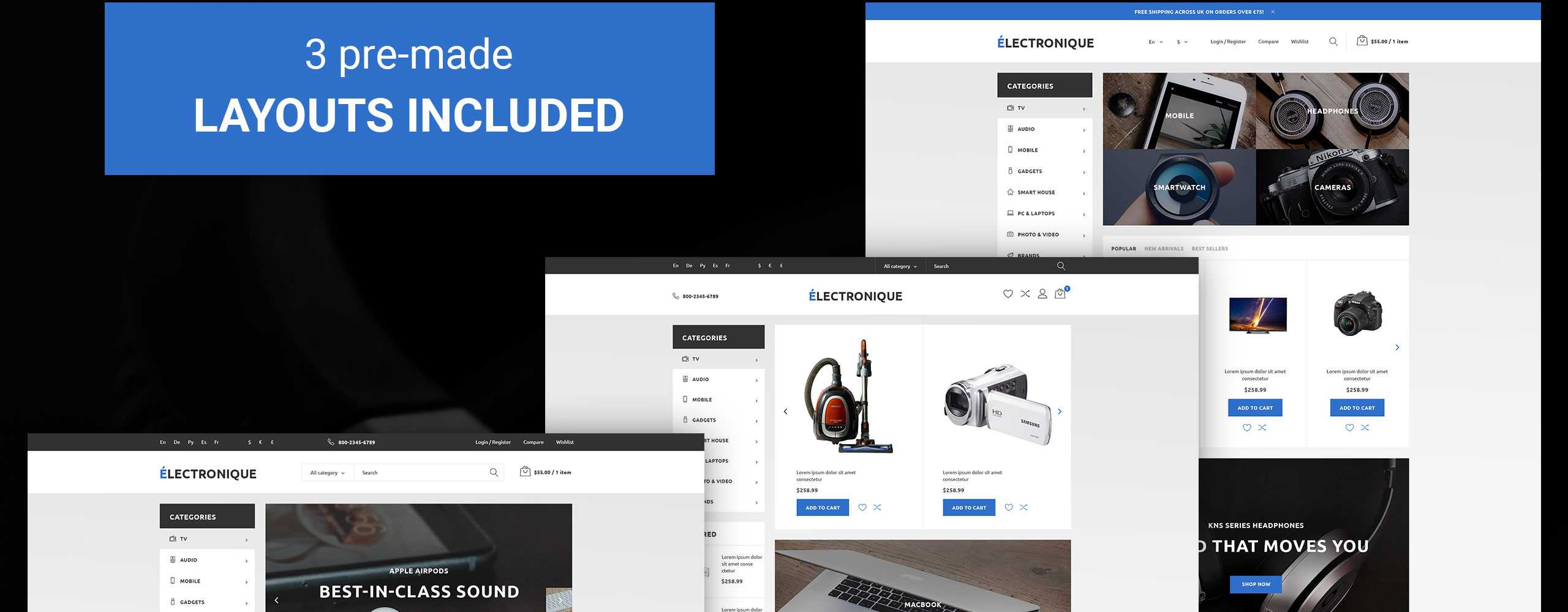 магазин электроники prestashop тема