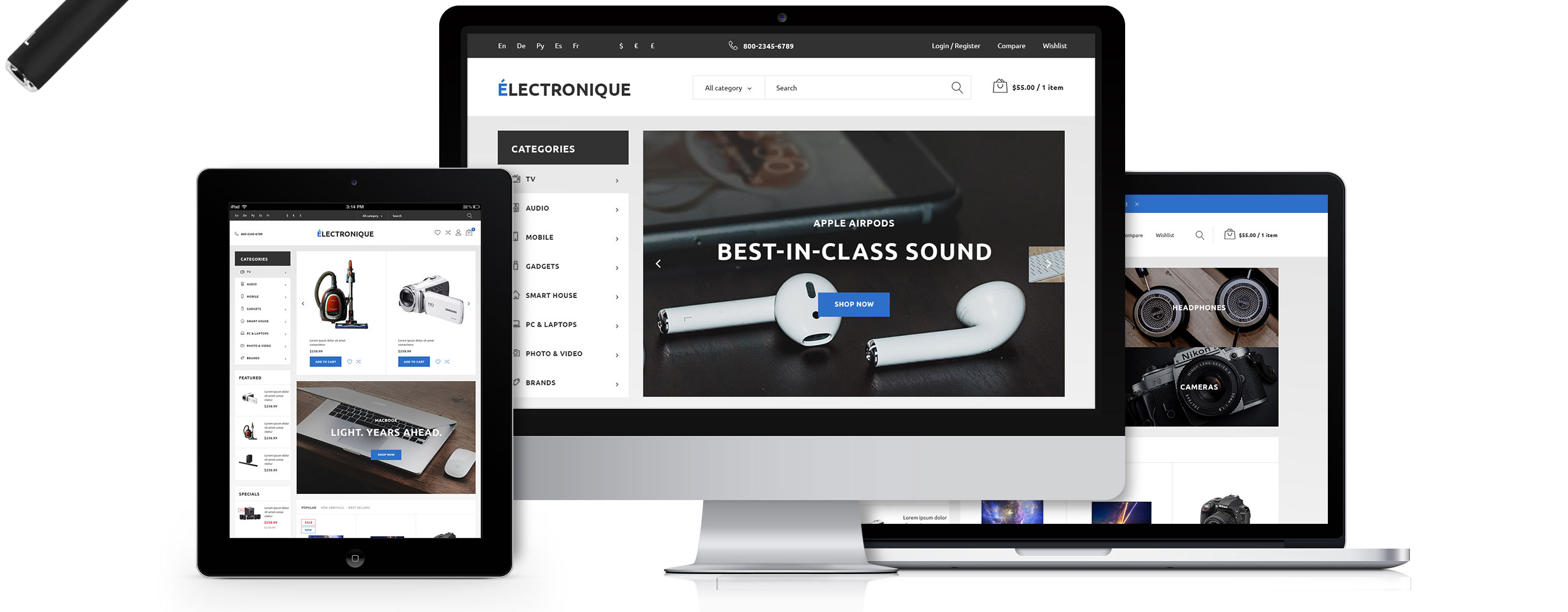 магазин электроники prestashop тема