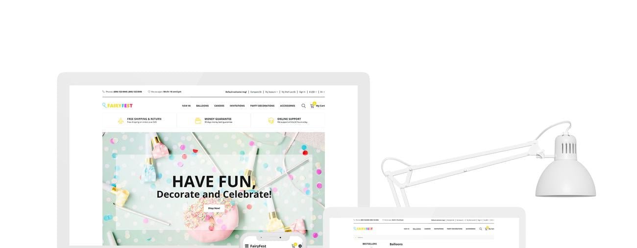 праздничный магазин современный шаблон opencart