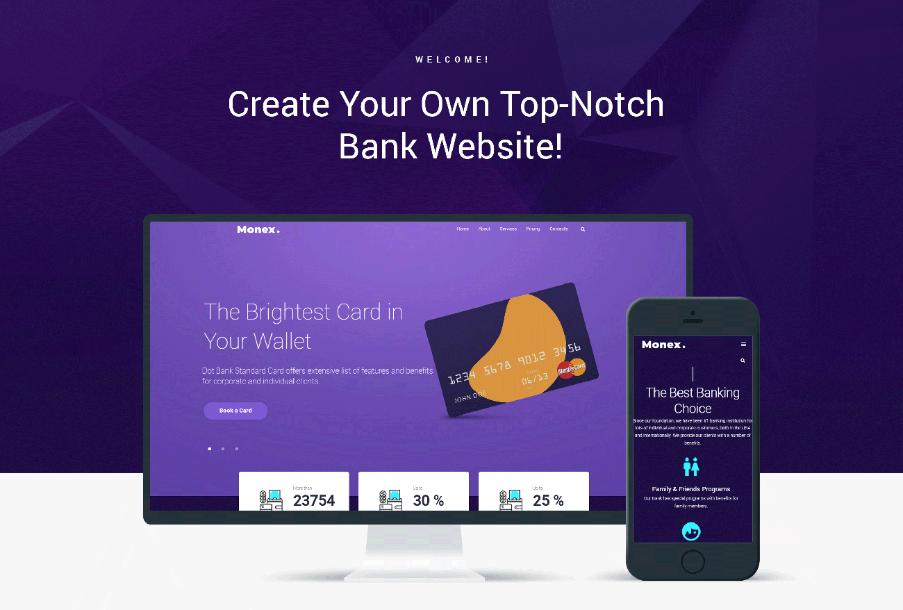 банковские услуги многофункциональная классическая тема wordpress elementor