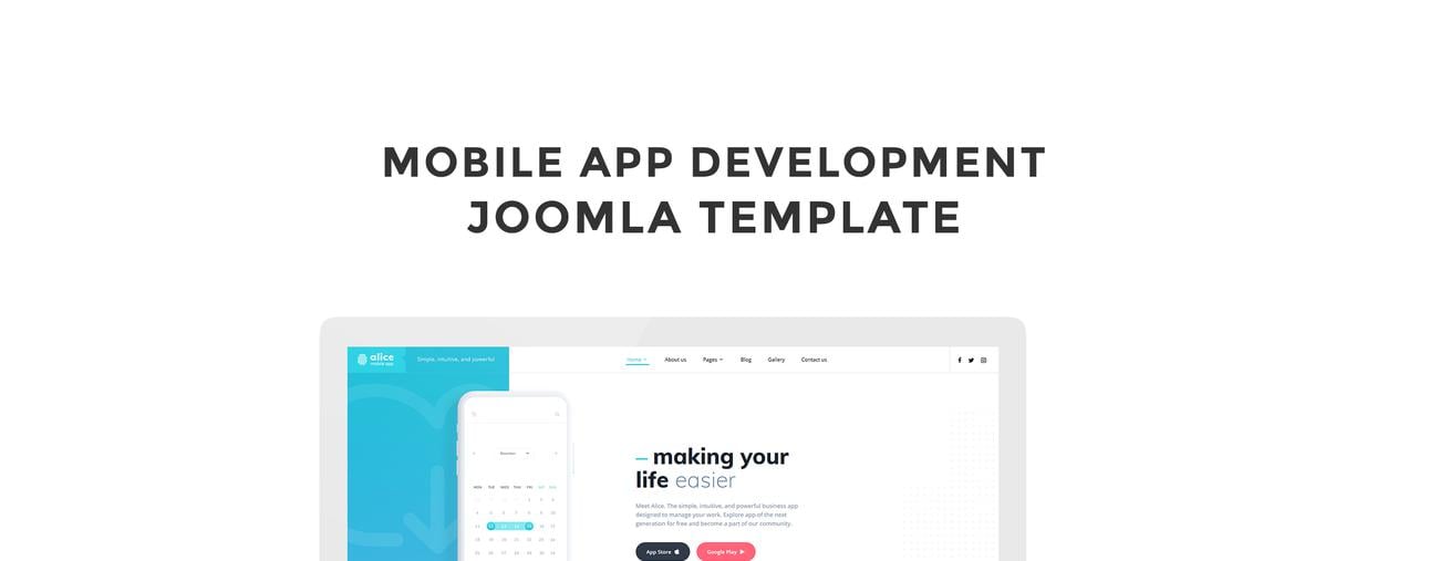 мобильное приложение clean joomla шаблон