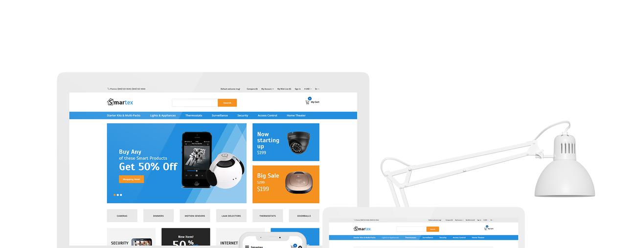 электроника и гаджеты чистый шаблон opencart