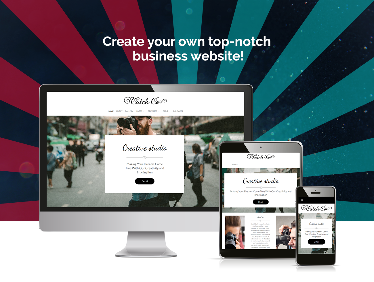 фотостудия многоцелевая креативная тема wordpress elementor