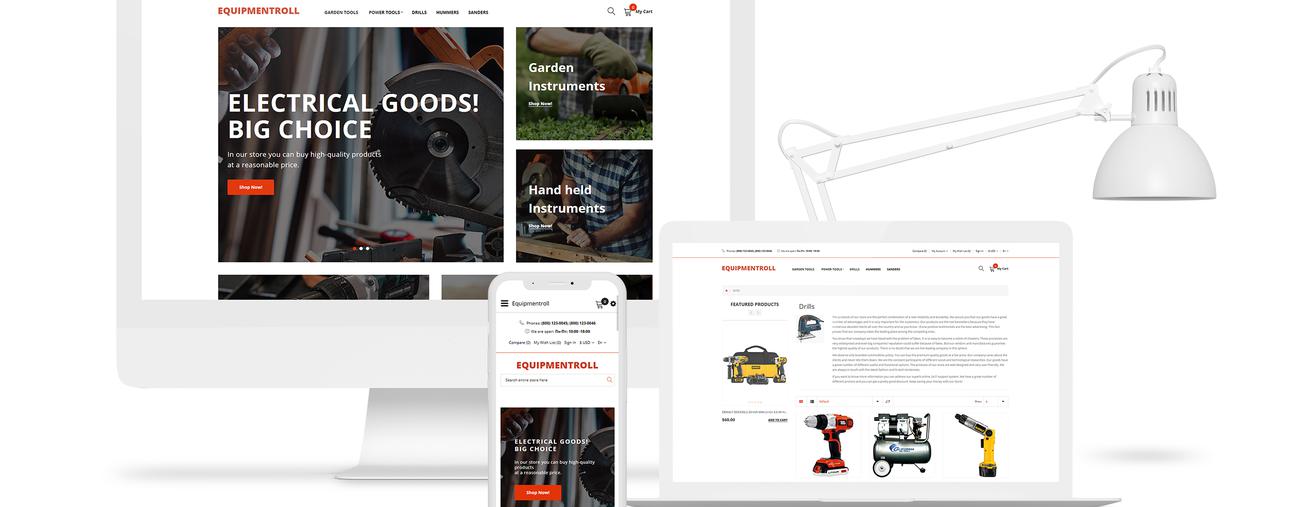 инструменты отзывчивый простой шаблон opencart