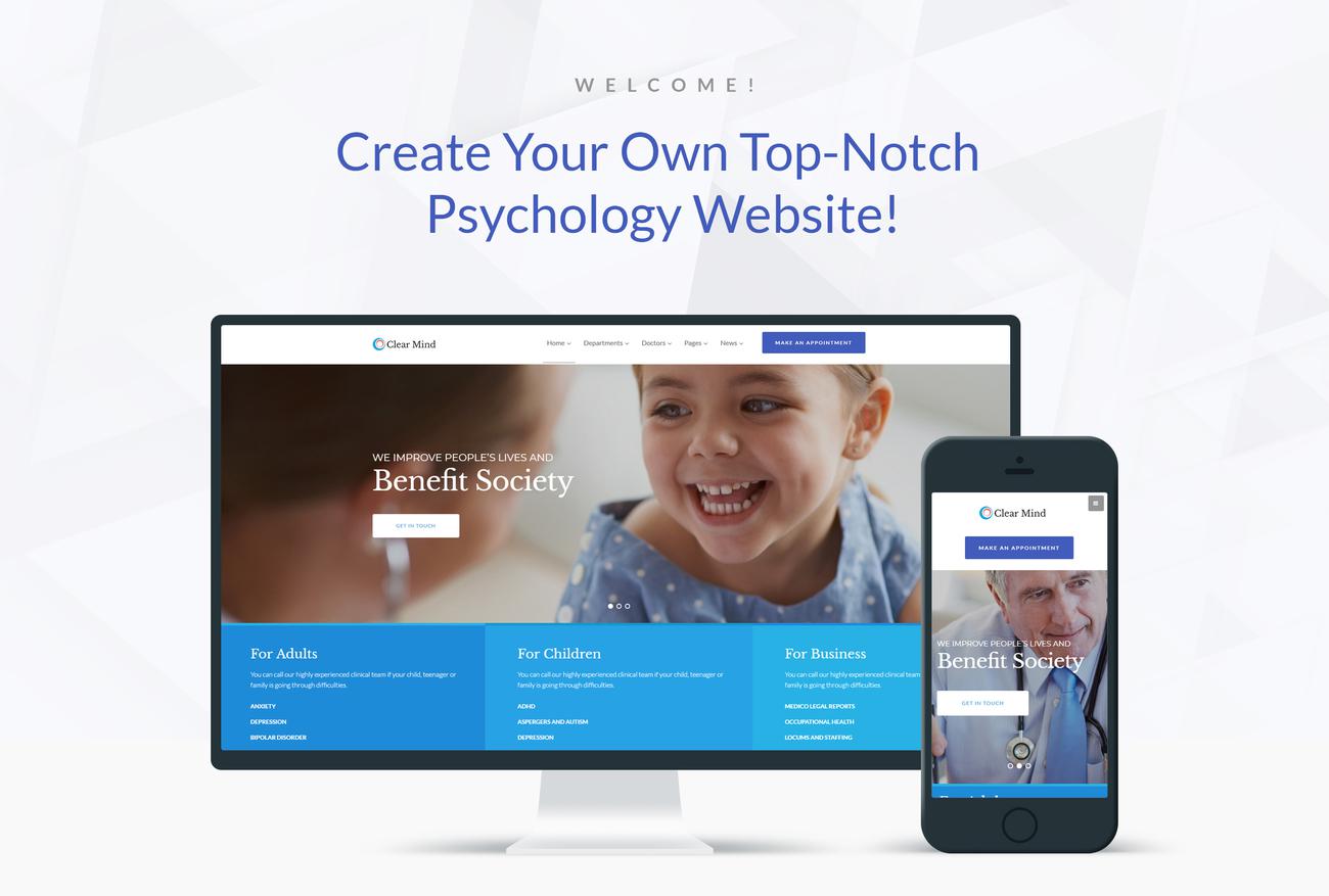 психологический центр многофункциональная классическая тема wordpress elementor