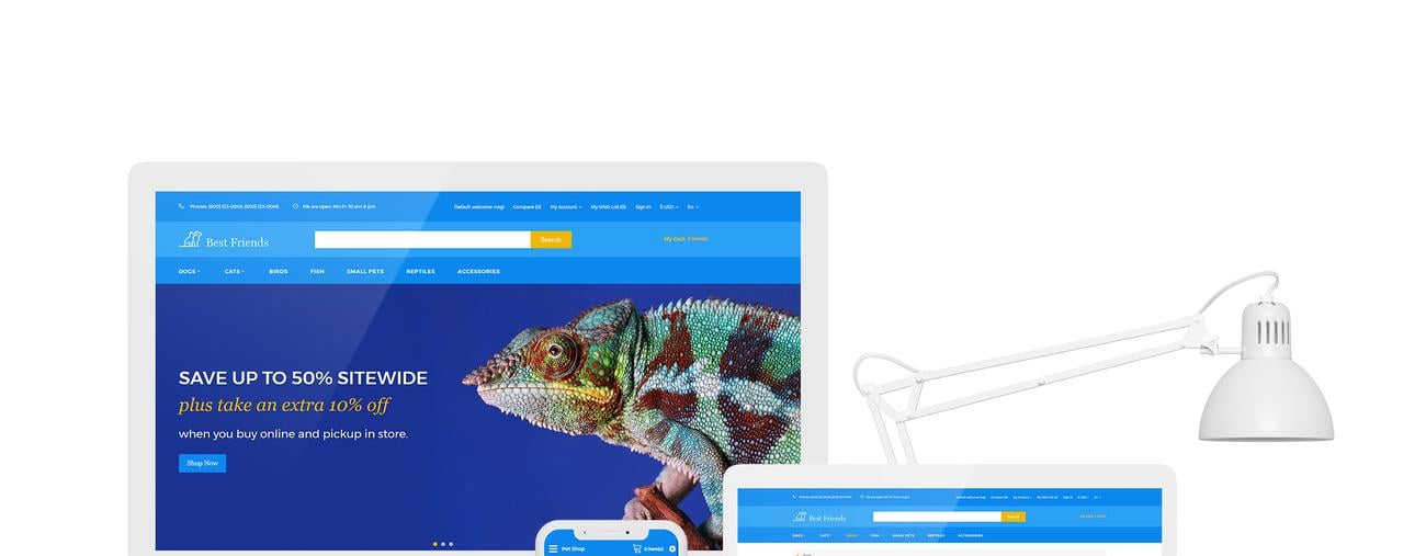 животное отзывчивый практичный шаблон opencart