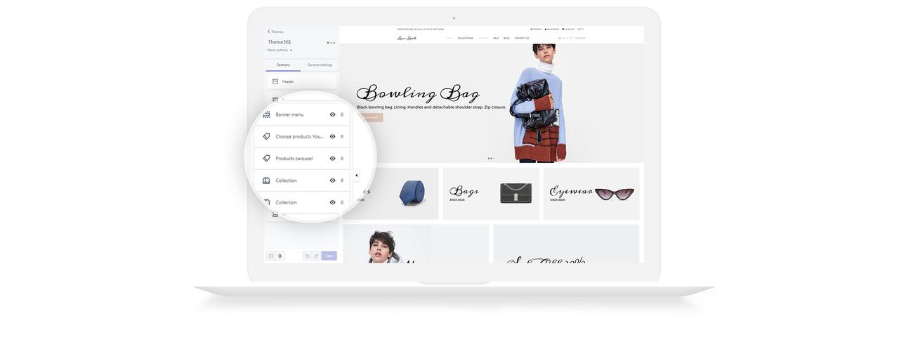 аксессуары элегантная тема shopify
