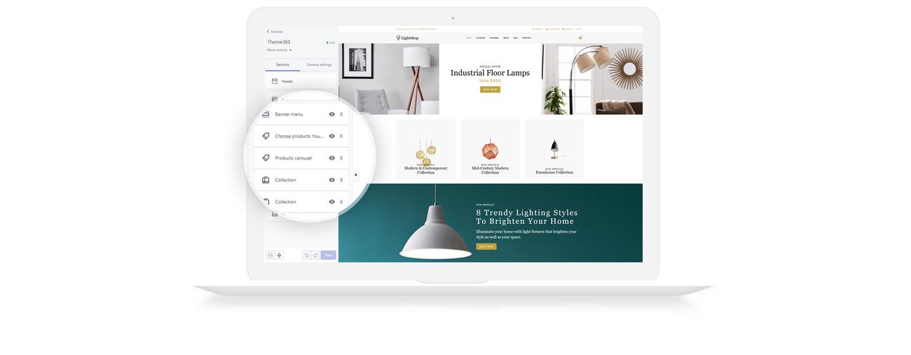 декор современная тема shopify