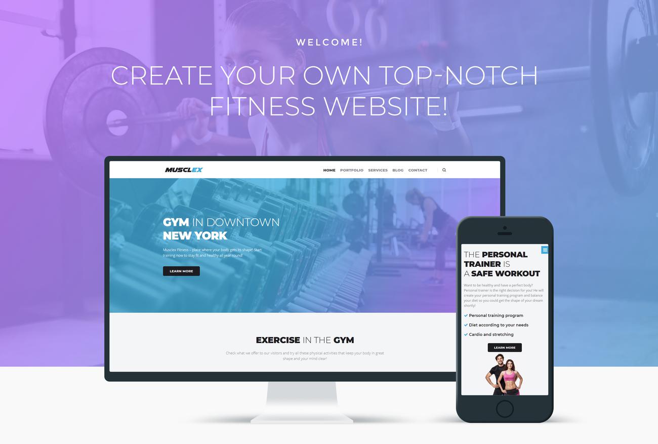 фитнес универсальный современный wordpress элементор тема