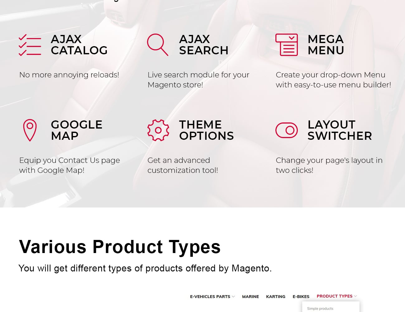 детали и компоненты электромобилей минимальная тема magento