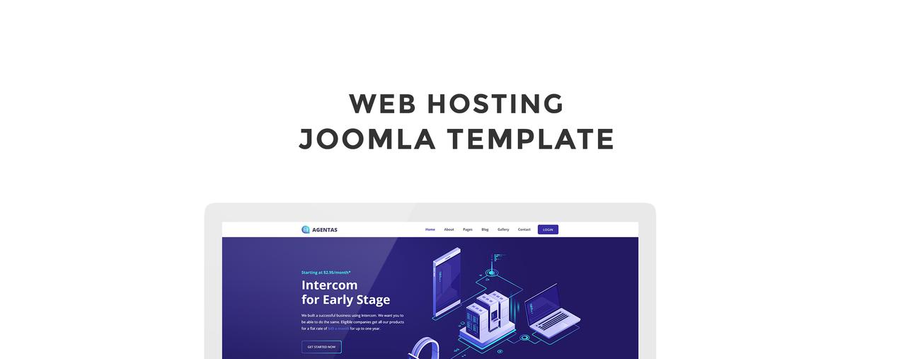 хостинг плоский дизайн чистый шаблон joomla