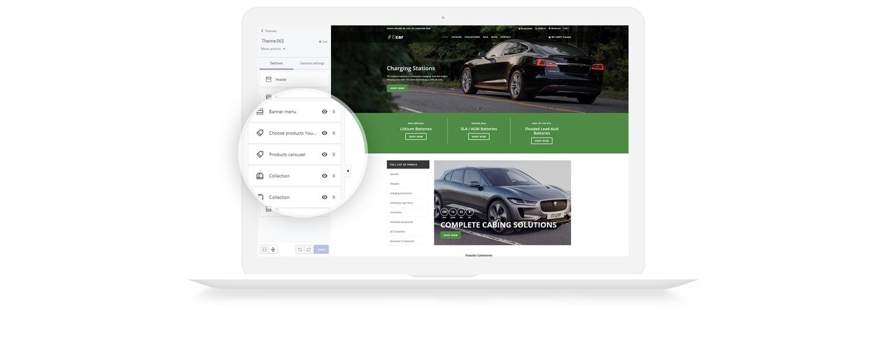 электромобили запчасти чистый shopify тема