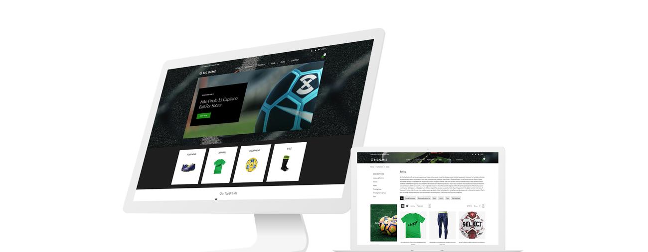 футбол магазин современный shopify тема