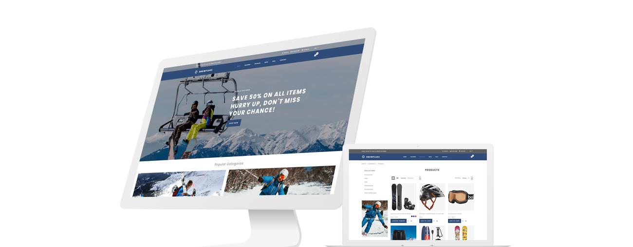 лыжный интернет-магазин clean shopify theme