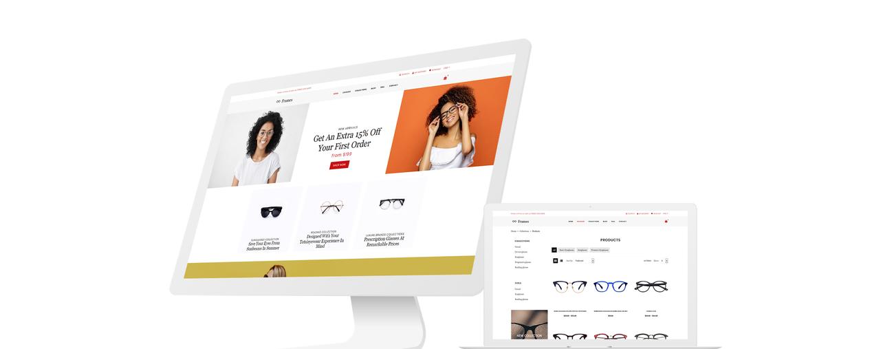 очки магазин чистый shopify тема