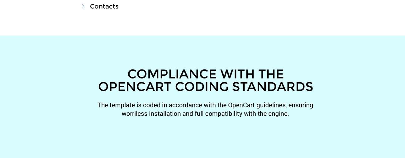 используйте чистый шаблон opencart