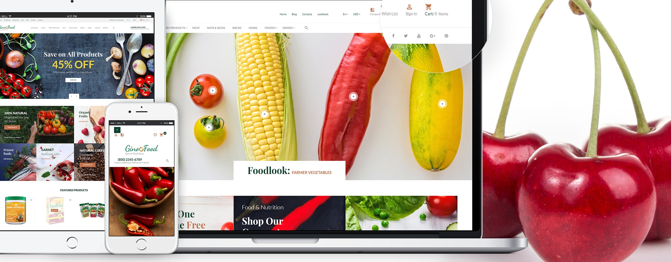 органический продовольственный магазин чистая тема prestashop