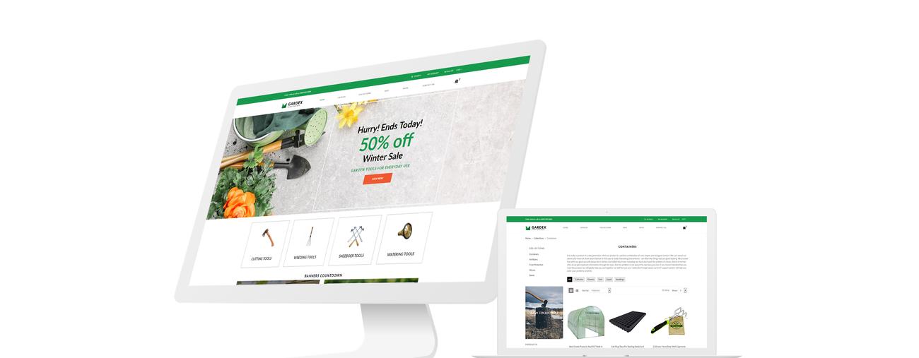 садоводство чистая тема shopify
