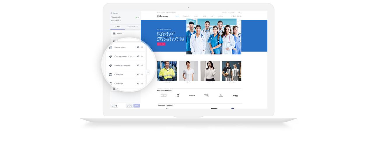 многостраничная чистая тема shopify