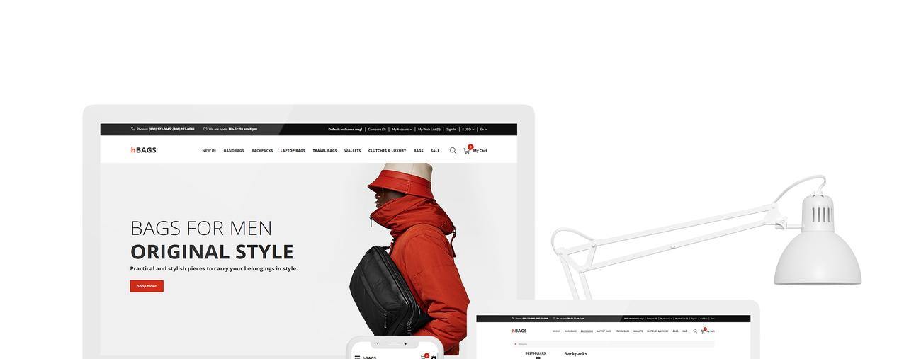 сумочка многостраничный чистый шаблон opencart