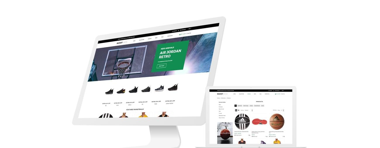 баскетбольная многостраничная чистая тема shopify