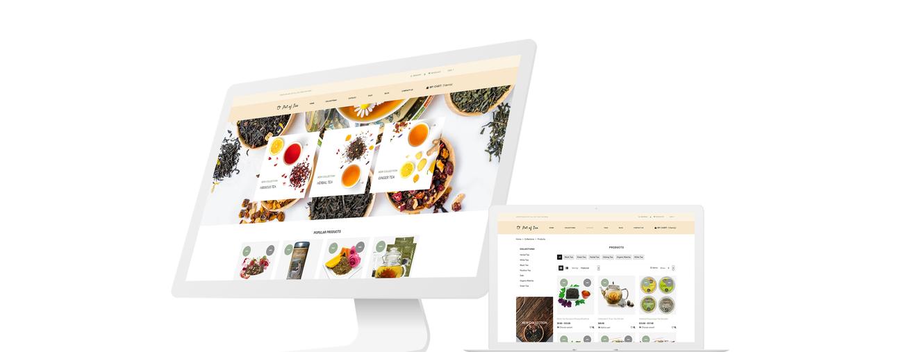 чайный магазин многостраничная чистая тема shopify