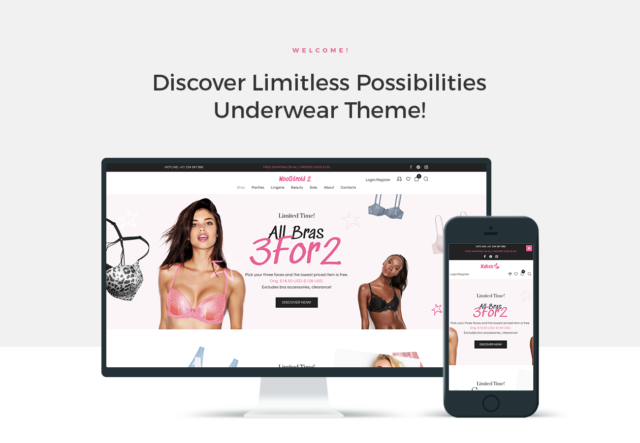 lingerie ecommerce modern elementor woocommerce theme