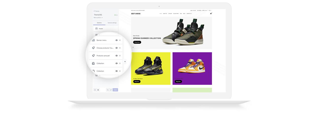 магазин обуви clean shopify тема