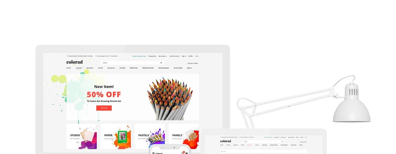 арт-магазин чистый шаблон opencart