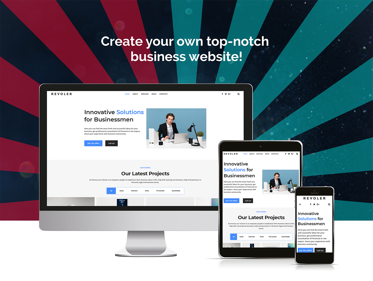 бизнес многоцелевой минимальный элемент wordpress тема