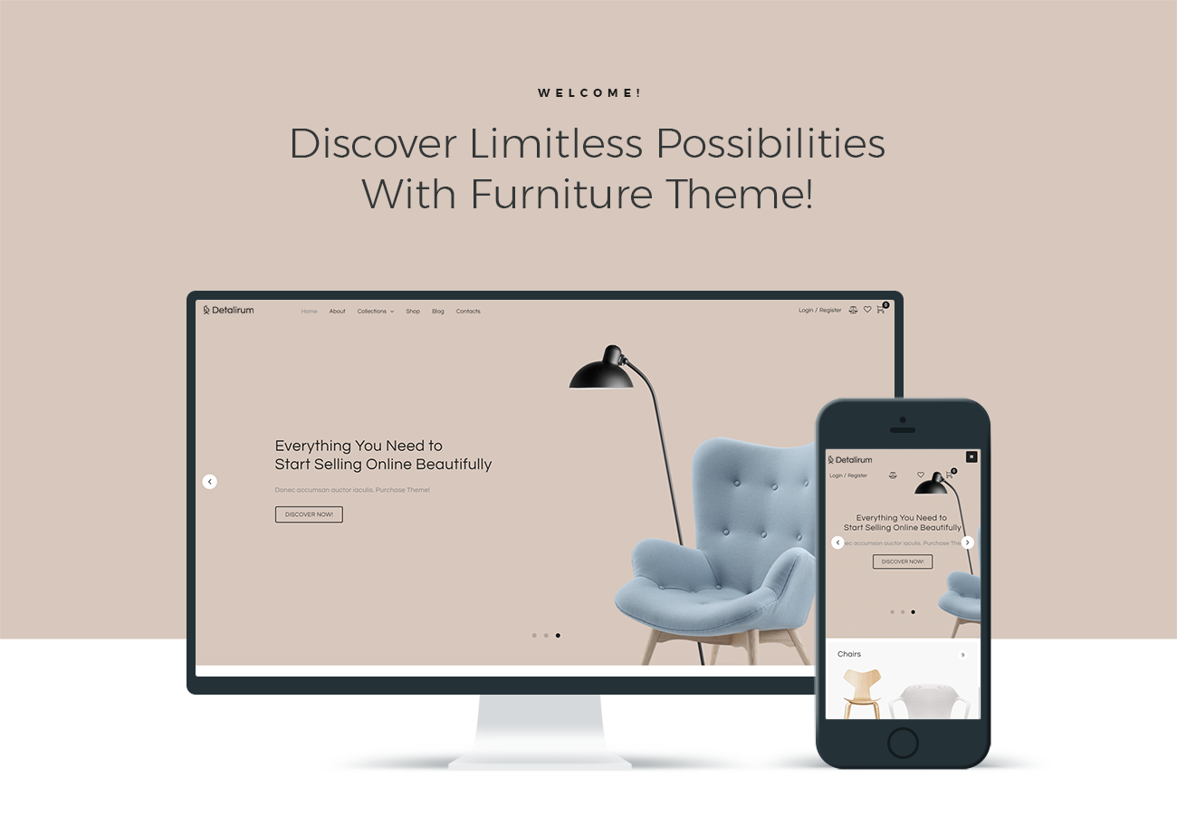 дизайн мебели ecommerce minimal elementor woocommerce theme