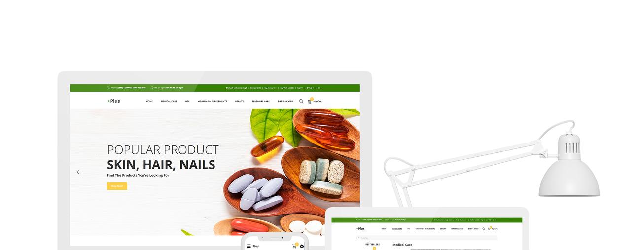 шаблон medical &amp; healthcare clean opencart